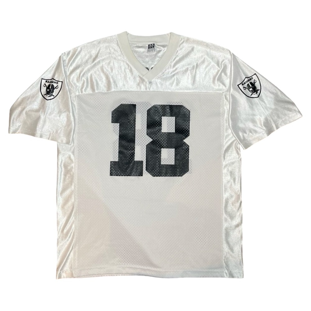 Vintage Randy Moss Oakland Raiders #18 Jersey XL White NFL Football Y2K